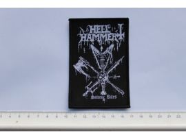 HELLHAMMER - SATANIC RITES ( BLACK BORDER ) WOVEN