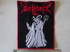 BEHERIT - RED NAME LOGO + WHITE GOAT ( BIG )