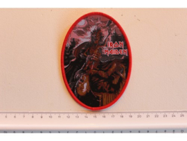 IRON MAIDEN - KILLERS ( RED BORDER ) WOVEN, OVAL.