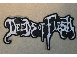 DEEDS OF FLESH - WHITE NAME LOGO
