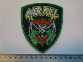 OVERKILL - NECROSHINE ( GREEN BORDER ) WOVEN