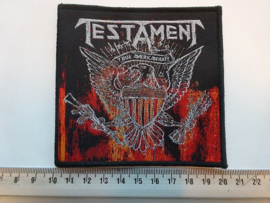 TESTAMENT - TRUE AMERICAN HATE ( BLACK BORDER ) WOVEN