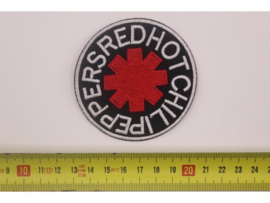 RED HOT CHILI PEPPERS - WHITE NAME LOGO ( WHITE BORDER )