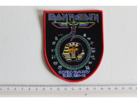 IRON MAIDEN - WORLD SLAVERY TOUR 1984-1985 ( RED BORDER ) WOVEN