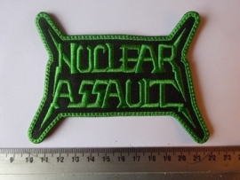 NUCLEAR ASSAULT - SHAPED GREEN LOGO