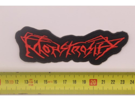MONSTROSITY - RED NAME LOGO ( SHAPED )
