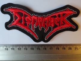 DISMEMBER - RED/WHITE NAME  LOGO ( SHAPED )