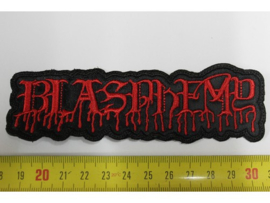 BLASPHEMY - RED LOGO ( SHAPED )