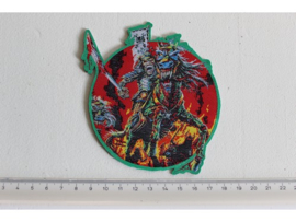 IRON MAIDEN - MAIDEN ENGLAND ( GREEN BORDER ) WOVEN, LASERCUT
