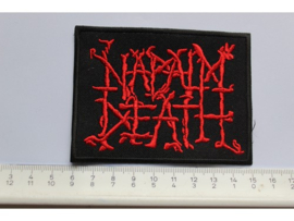 NAPALM DEATH - RED NAME LOGO ( NON SHAPED )