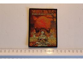 SEPULTURA - THIRD WORLD CHAOS ( BLACK BORDER ) WOVEN