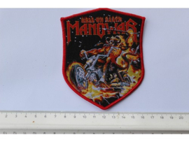 MANOWAR - HELL ON EARTH ( RED BORDER ) WOVEN