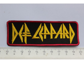DEF LEPPARD - YELLOW NAME LOGO ( RED BORDER )