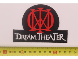 DREAM THEATER - RED/WHITE NAME LOGO ( SHAPED )