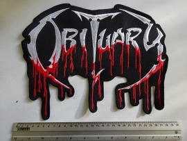 OBITUARY - RED/WHITE BLOODY LOGO