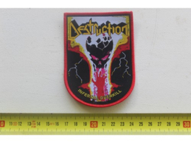 DESTRUCTION - INFERNAL OVERKILL ( RED BORDER ) WOVEN