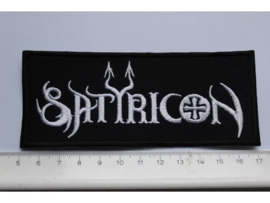 SATYRICON - WHITE NAME LOGO ( NON SHAPED )