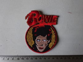 DAVID BOWIE - RED NAME LOGO + FACE