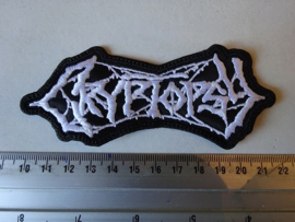 CRYPTOPSY - WHITE NAME LOGO ( SHAPED )