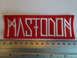 MASTODON - RED/WHITE NAME LOGO ( RED BORDER )