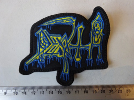 DEATH - BLUE/YELLOW LOGO ( SHAPED )