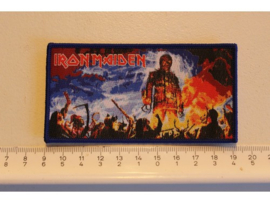 IRON MAIDEN - THE WICKER MAN ( BLUE BORDER ) WOVEN