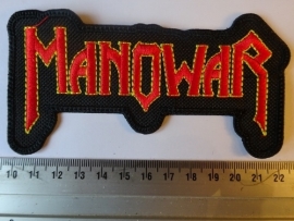 MANOWAR - RED/YELLO LOGO ( SHAPED )