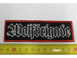 WOLFBRIGADE - WHITE NAME LOGO ( RED BORDER )