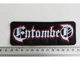 ENTOMBED - WHITE/RED NAME LOGO ( UNCUT )