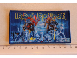 IRON MAIDEN - MAIDEN ENGLAND ( BLUE  BORDER ) WOVEN