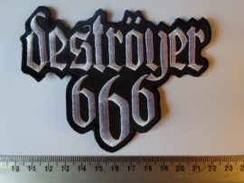 DESTROYER 666 - WHITE LOGO ( SHAPED )