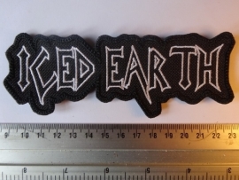 ICED EARTH - WHITE LOGO ( SHAPED )