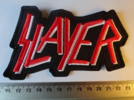 SLAYER - WHITE/RED LOGO ( SHAPED )
