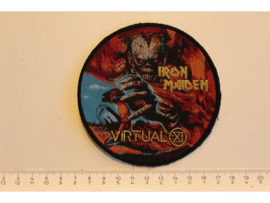 IRON MAIDEN - VIRTUAL XI ( BLACK BORDER ) GOLD WOVEN