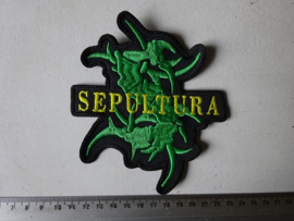 SEPULTURA - YELLOW NAME LOGO + GREEN S