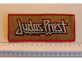 JUDAS PRIEST - VINTAGE NAME LOGO ( RED BORDER ) WOVEN