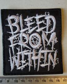 BLEED FROM WITHIN - WHITE NAME LOGO