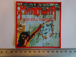 MANOWAR - THE HELL OF STEEL ( RED BORDER ) WOVEN