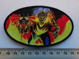 IRON MAIDEN - NUMBER OF THE BEAST ( BLACK BORDER ) OVAL WOVEN