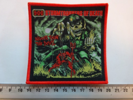 S.O.D. - BIGGER THAN THE DEVIL ( RED BORDER ) WOVEN