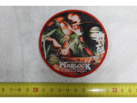 WARLOCK - BURNING THE WITCHES ( RED BORDER ) WOVEN