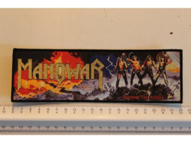 MANOWAR - FIGHTING THE WORLD ( BLACK BORDER ) WOVEN STRIPE