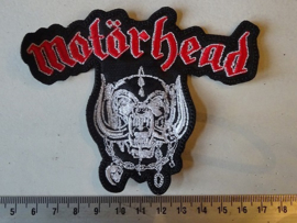 MOTORHEAD - RED/WHITE NAME LOGO + SNAGGLETOOTH