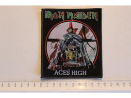IRON MAIDEN - ACES HIGH ( BLACK BORDER ) WOVEN