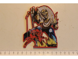 IRON MAIDEN - NUMBER OF THE BEAST ( RED BORDER ) LASERCUT WOVEN