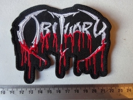 OBITUARY - RED/WHITE BLOODY LOGO