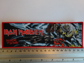 IRON MAIDEN - THE NUMBER OF THE BEAST  ( RED BORDER ) WOVEN STRIPE