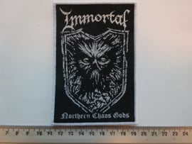 IMMORTAL - NORTHERN CHAOS GODS ( WHITE BORDER ) WOVEN