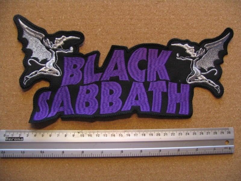 black sabbath logo purple background