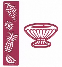 6002/0130 Cutting & Embossing - Fruitschaal(breed)+ fruit(druif)